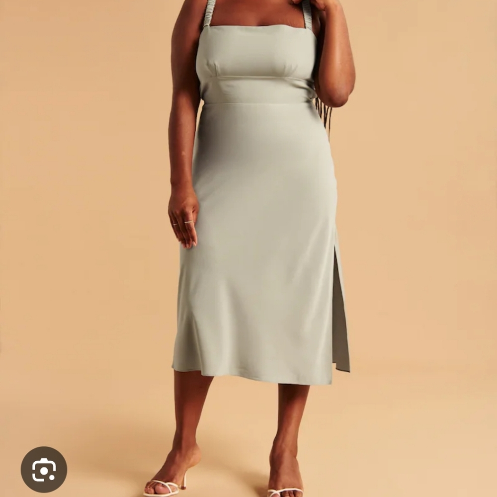 Abercrombie & Fitch Gray Midi Dress